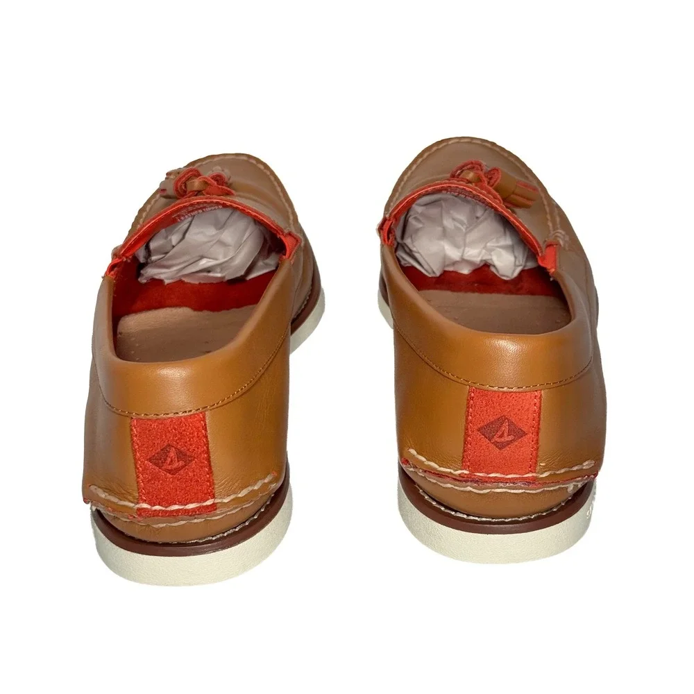 Sperry Authentic Original Tassel Boat Shoes Loafers Mens 12M Tan Orange Leather
